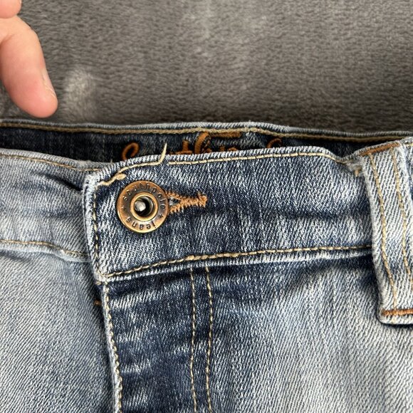 Vintage Southpole Jeans Women/Junior's Stretch Bootcut Size 11 Y2K White Wash - Picture 6 of 10